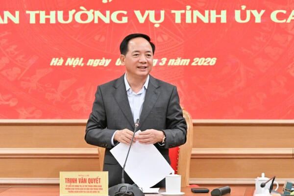 Công bố quyết định kiểm tra, giám sát đối với Ban Thường vụ Tỉnh ủy Cao Bằng